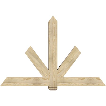 Ekena Millwork Kennewick Rough Sawn Timber Gable Bracket, Douglas Fir, 72"W x 48"H x 6"D x 6"F, 16/12 Pitch GBW072X48X0606KEN00RDF